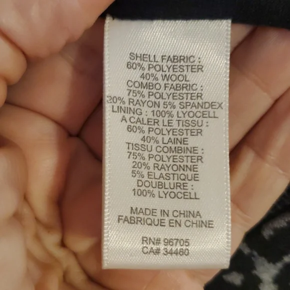 Rebecca Taylor Convertible Black Gray Leopard Print Peplum Knit Blazer Size 8 - Picture 10 of 11